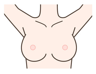 両腕を上げている状態のバスト周り