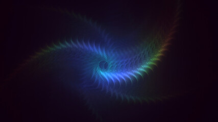 3D rendering abstract multicolor fractal light background