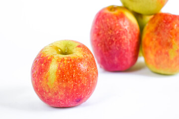 Fresh apples white background.