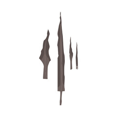 Spearhead as Archeology and Paleontology Ancient Artifact and Remain Vector Illustration