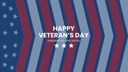 Veterans' day poster. Honoring all who served. with american flag strip blur. ready to use