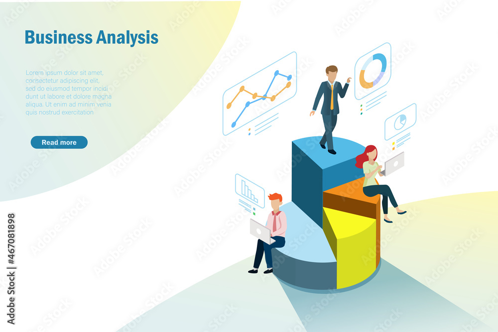 Poster business team analysing growth graph marketing charts on virtual digital screen. global network conn