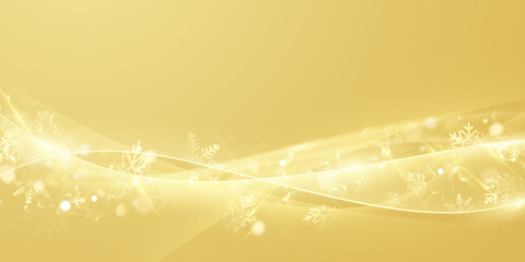 merry christmas and happy new year golden background Celebration background template with ribbon . Elegant greeting card.