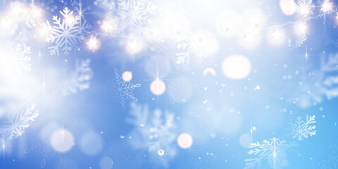 Fototapeta na wymiar merry christmas and happy new year blue background celebration background template with elegant greeting card ribbon