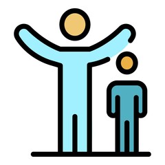 Family moments icon. Outline family moments vector icon color flat isolated