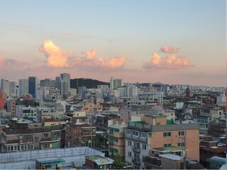 sunset over the city (Seoul)