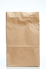 Side view of brown paper bag