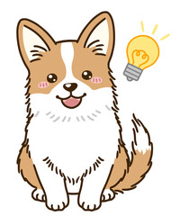 思い付くコーギー（レッド）