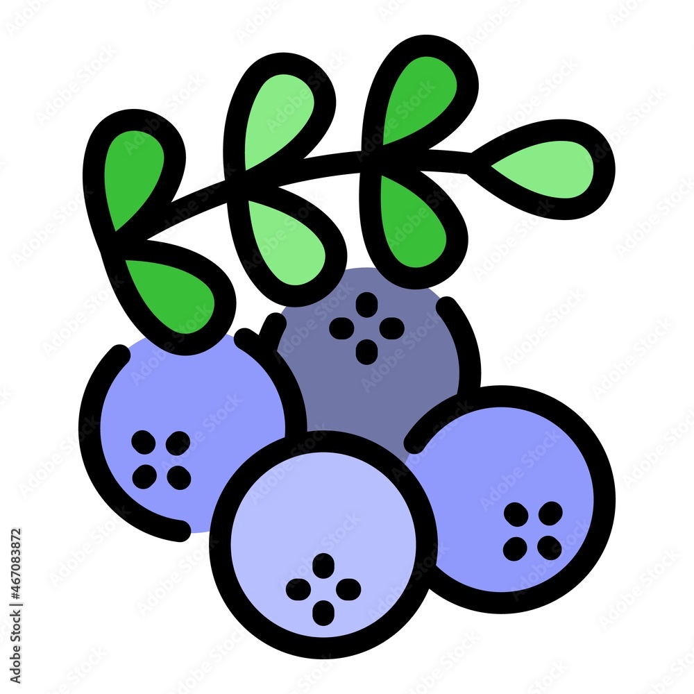 Wall mural Rowan berry icon. Outline rowan berry E vector icon color flat isolated - Wall murals