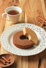 Baumkuchen or Tree Cake (Log Cake) is a Kind of Spit Cake from German Cuisine. It's also a Popular Dessert in Japan.