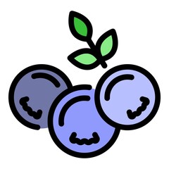 Mountain berries icon. Outline mountain berries vector icon color flat isolated