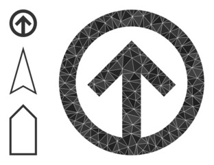 lowpoly direction up icon, and bonus icons. Polygonal direction up vector is combined from randomized triangles. Flat geometric polygonal illustration created from direction up icon.
