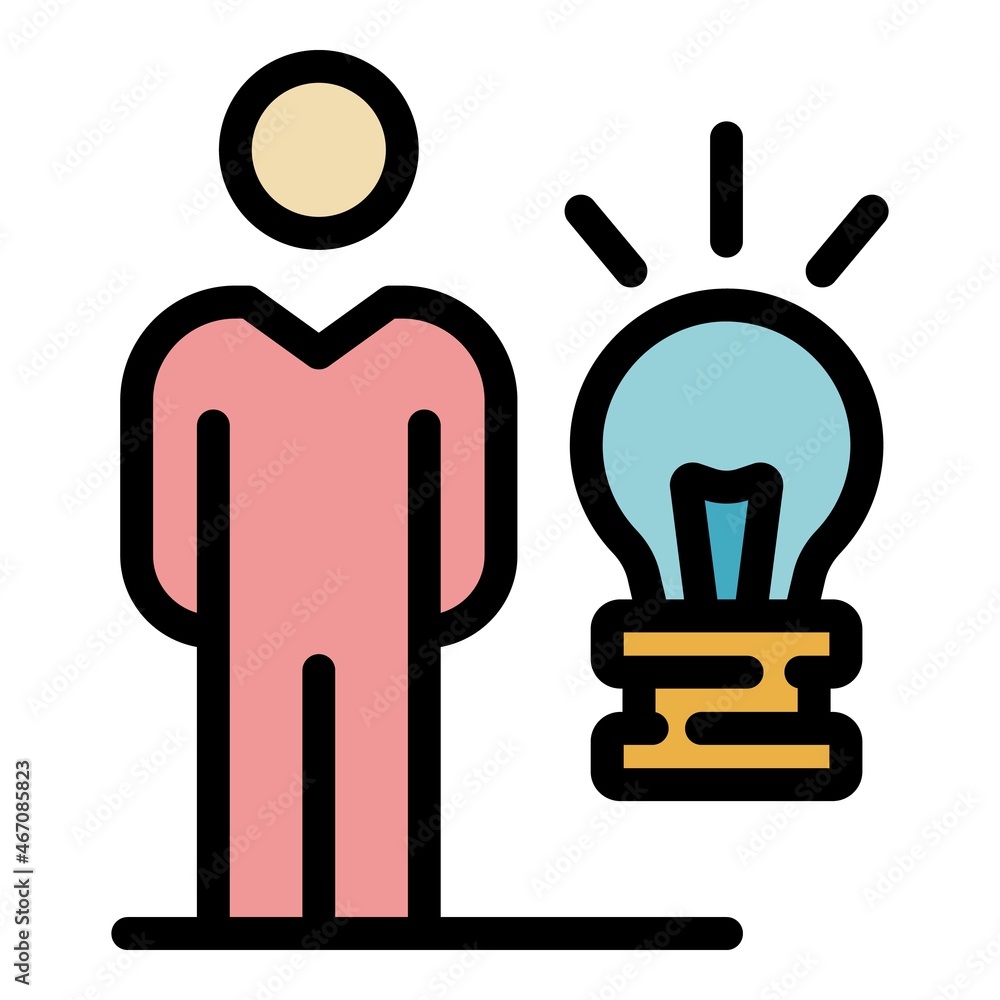 Poster outsource new idea icon. outline outsource new idea vector icon color flat isolated