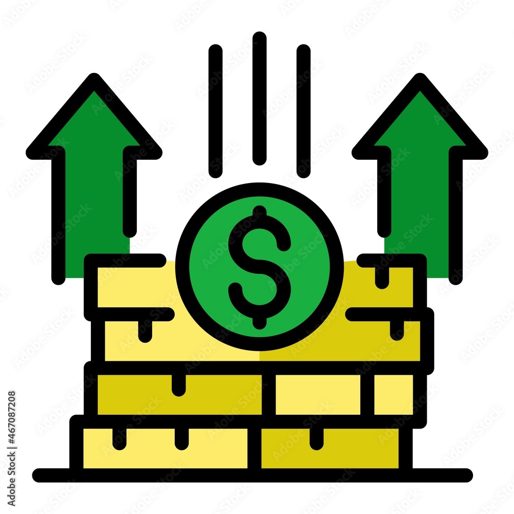 Aufkleber take dollar coin stack icon. outline take dollar coin stack vector icon color flat isolated