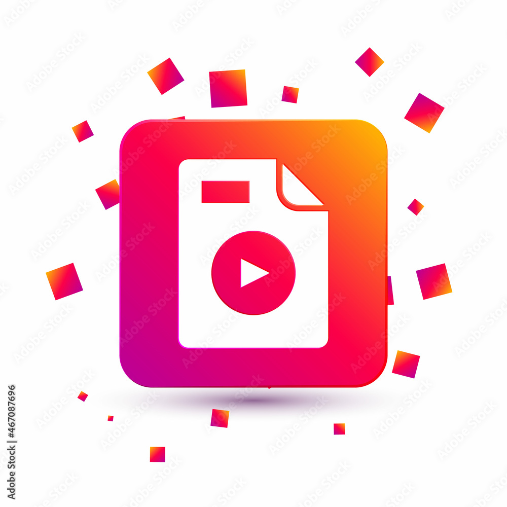 Poster white avi file document. download avi button icon isolated on white background. avi file symbol. squ