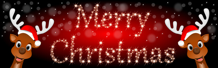 Reindeer wishing Merry Christmas - illustration