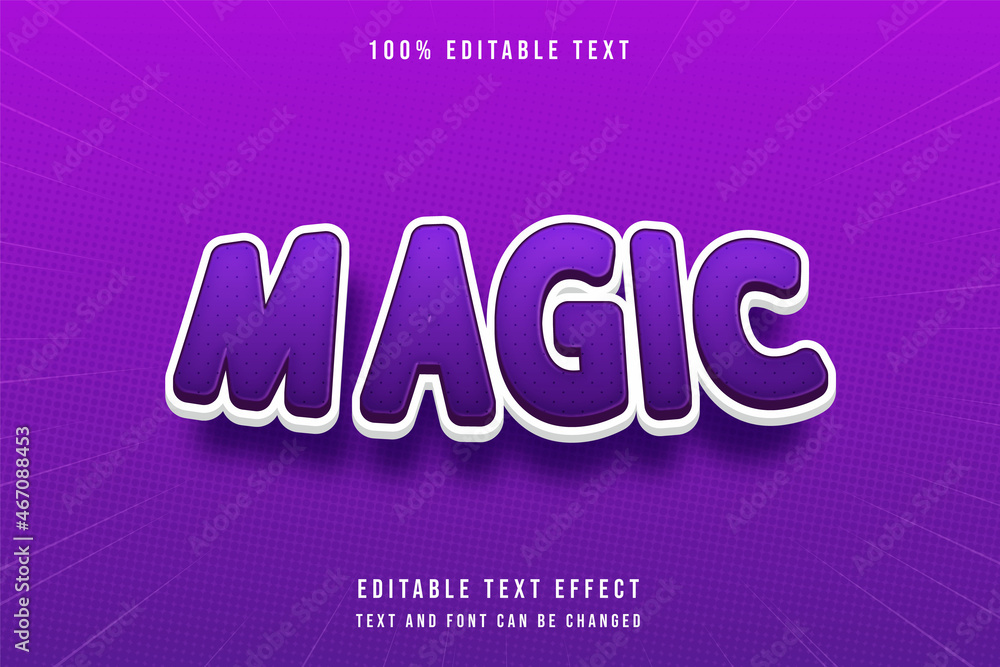 Poster Magic, 3 dimensions editable text effect modern purple gradation text style