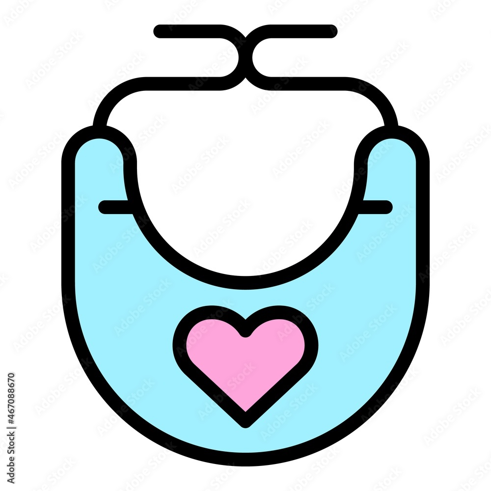 Sticker baby bib icon. outline baby bib vector icon color flat isolated - Stickers