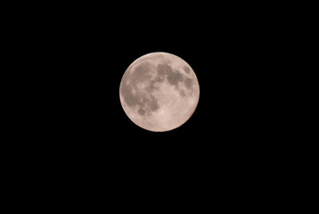The full moon close up photography isolated on black background. Astronomical photography