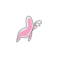 Obraz premium Beauty Butterfly line illustration