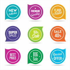 Sale or discount labels special offer price tag collection