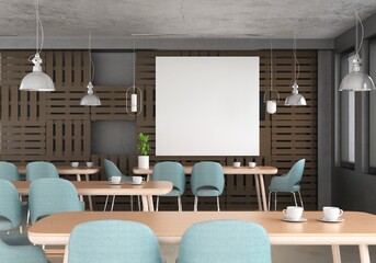 3D illustration Mockup photo frame in living room rendering