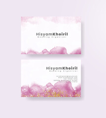 Beautiful business card template with watercolor