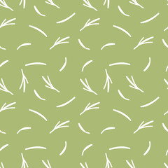 Seamless vector pattern with Christmas botanicals in white line on sage green background.Winter,floral,holiday print in doodle style hand drawn.Designs for textile,wrapping paper,fabric,scrapbooking.