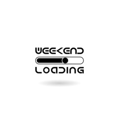 Weekend loading icon with shadow
