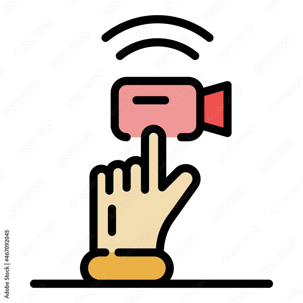 Aufkleber push video call icon. outline push video call vector icon color flat isolated