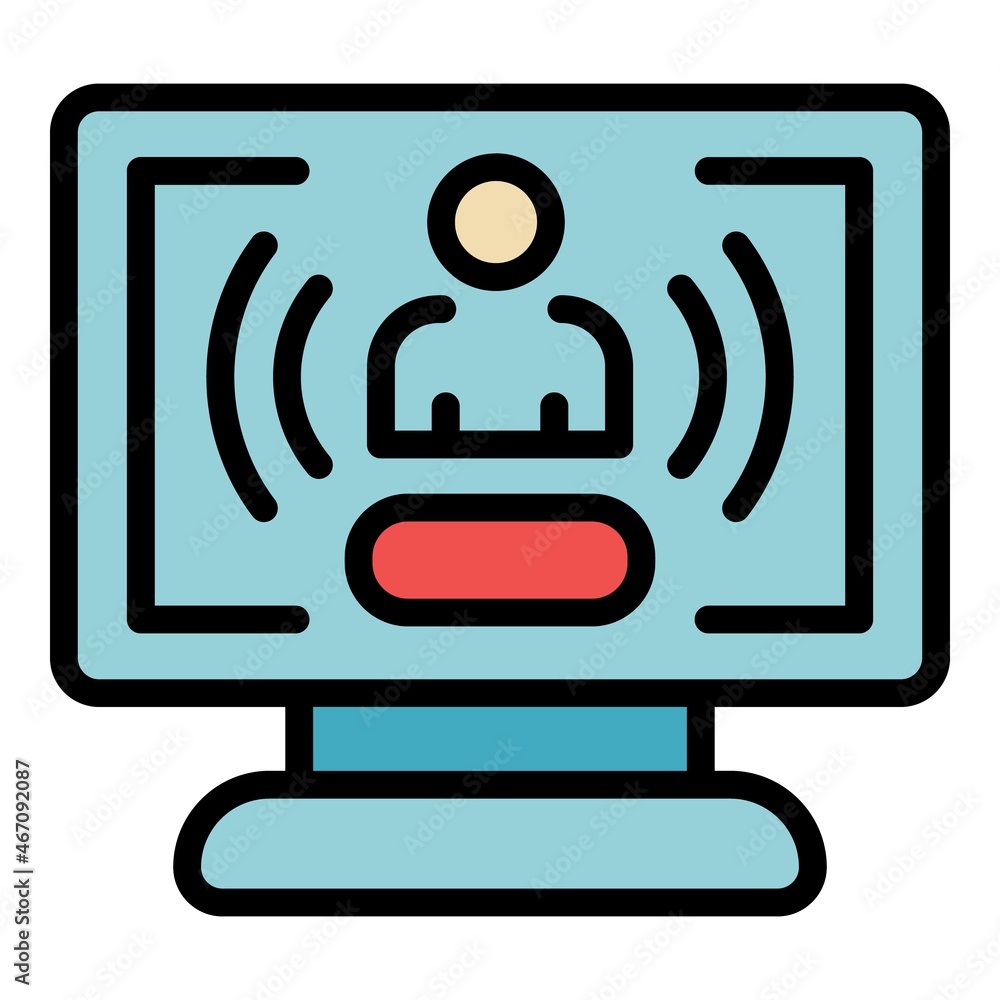 Aufkleber call with video icon. outline call with video vector icon color flat isolated