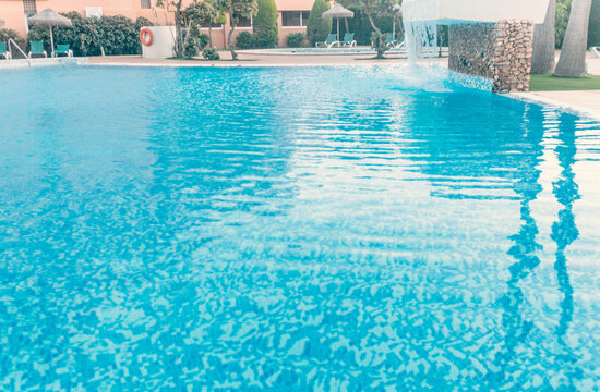 Photography of a swimming pool water surface.