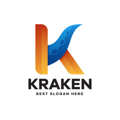 Initial Kraken Gradient Logo Design