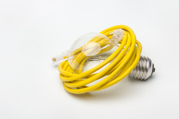 Clear glass incandescent filament bulb, analog technology