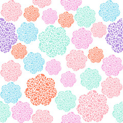 Beautiful seamless pattern design of colorful flowers. Suitable for wrapping paper, wallpaper, fabric and etc.