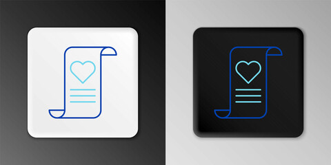 Line Envelope with Valentine heart icon isolated on grey background. Message love. Letter love and romance. Colorful outline concept. Vector