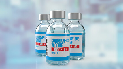 The vaccine booster in lab  for medical  or sci concept 3d rendering.
