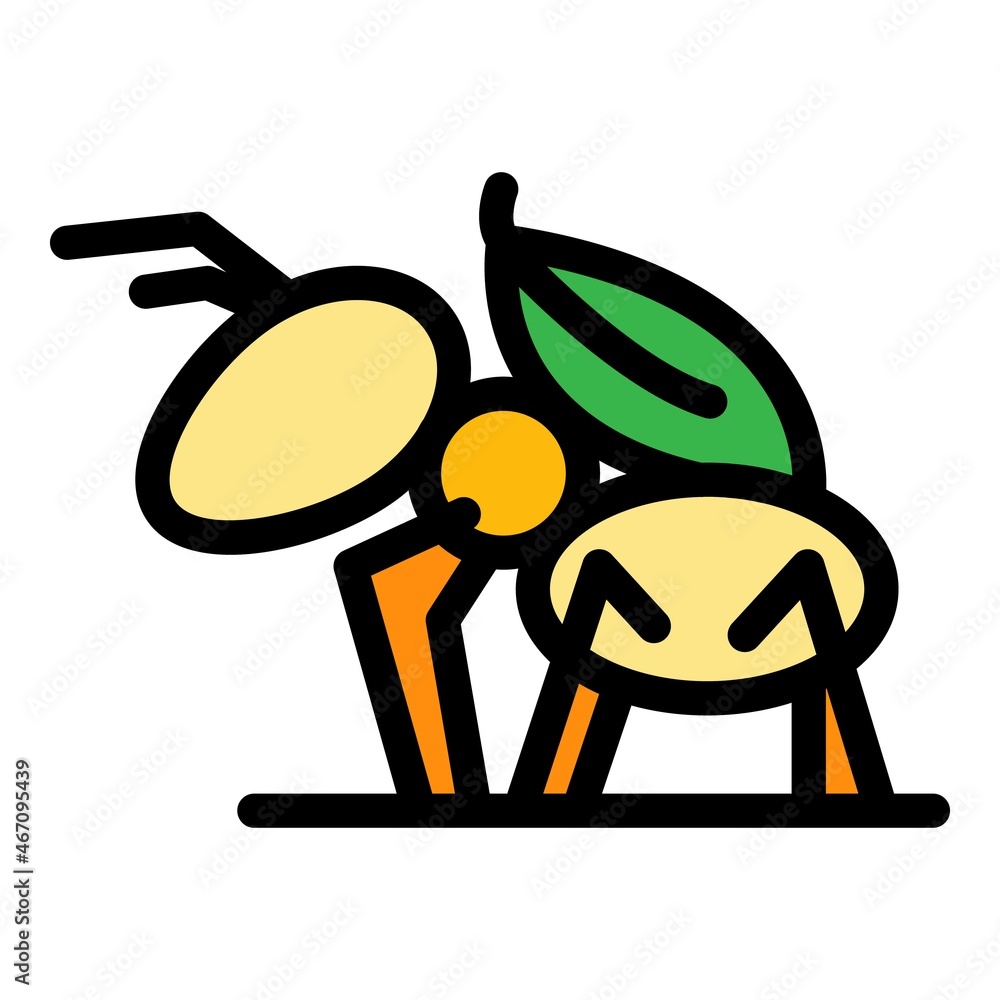 Wall mural small ant icon. outline small ant vector icon color flat isolated - Wall murals