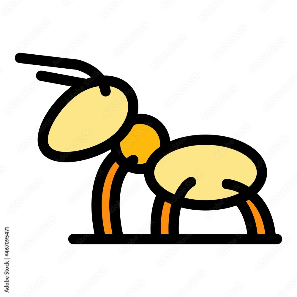 Aufkleber bug ant icon. outline bug ant vector icon color flat isolated