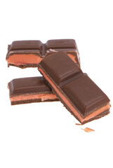 chocolate with strawberry filling isolated