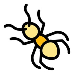 Garden ant icon. Outline garden ant vector icon color flat isolated