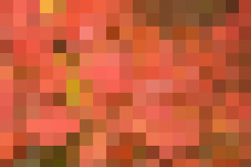 Chaotic digital pixeled warm red and brown squares