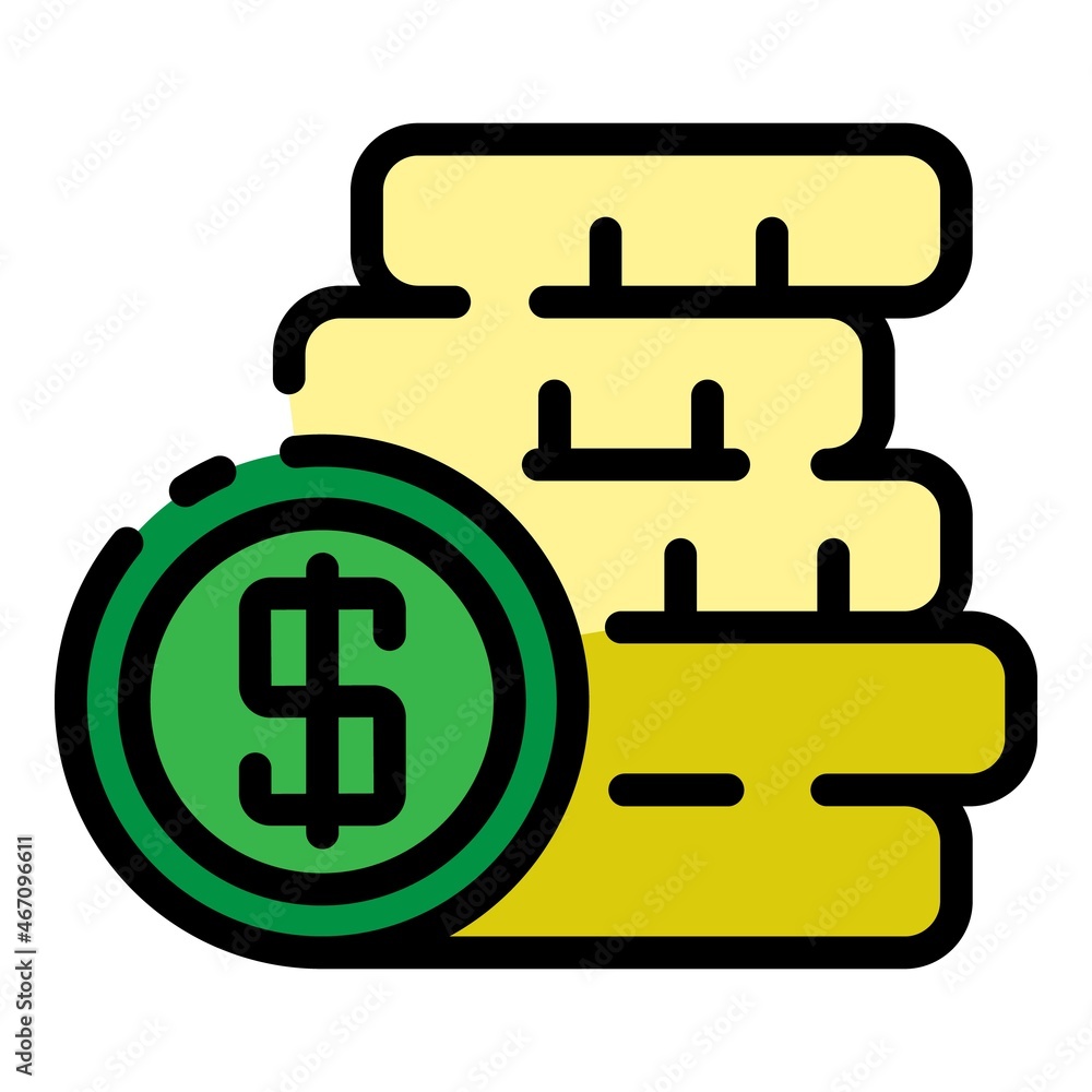 Poster blockchain icon. outline blockchain vector icon color flat isolated