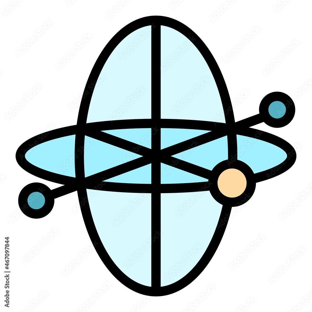 Poster plane gyroscope icon. outline plane gyroscope vector icon color flat isolated