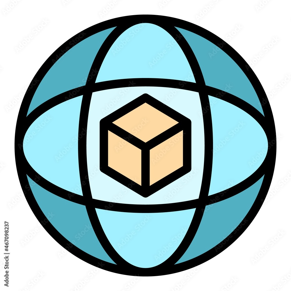 Poster inertia gyroscope icon. outline inertia gyroscope vector icon color flat isolated