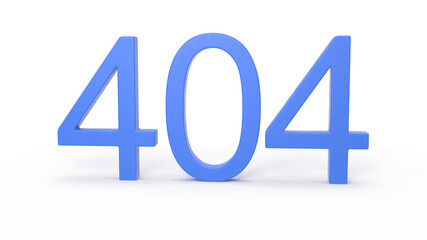 404 Arial blau auf weissem Hintergrund, gerade, Fehlercode File not found