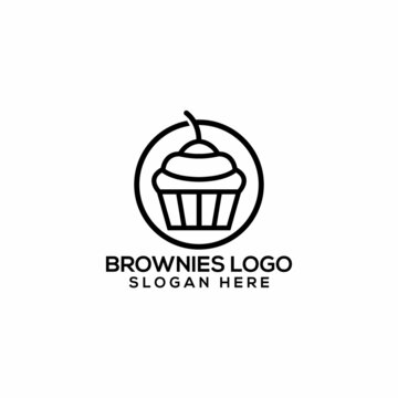 cake logo cartoon design template icon black modern isolated illustration simple