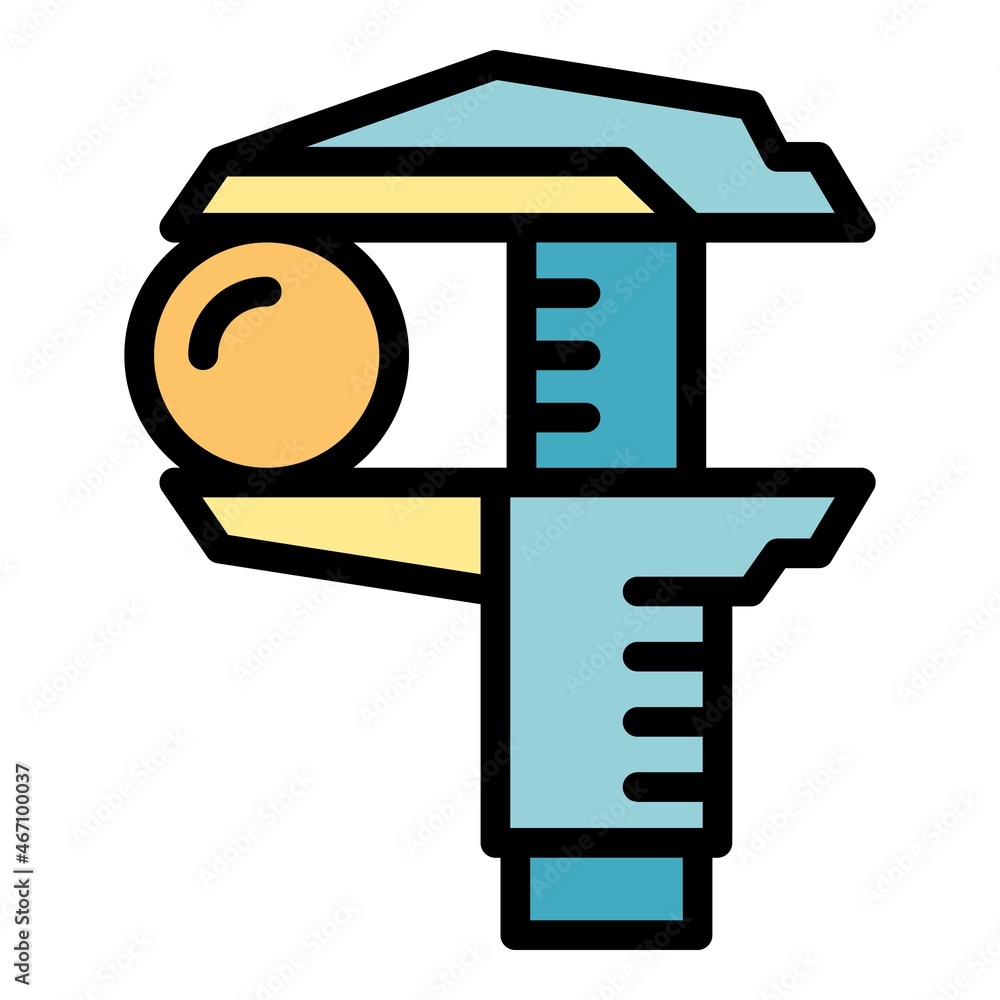 Aufkleber hardware caliper icon. outline hardware caliper vector icon color flat isolated