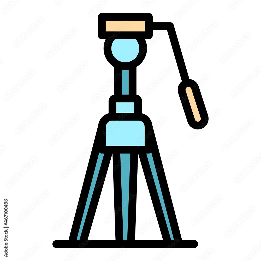 Aufkleber camera tripod icon. outline camera tripod vector icon color flat isolated