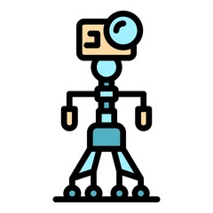 Fototapeta premium Robot tripod icon. Outline robot tripod vector icon color flat isolated